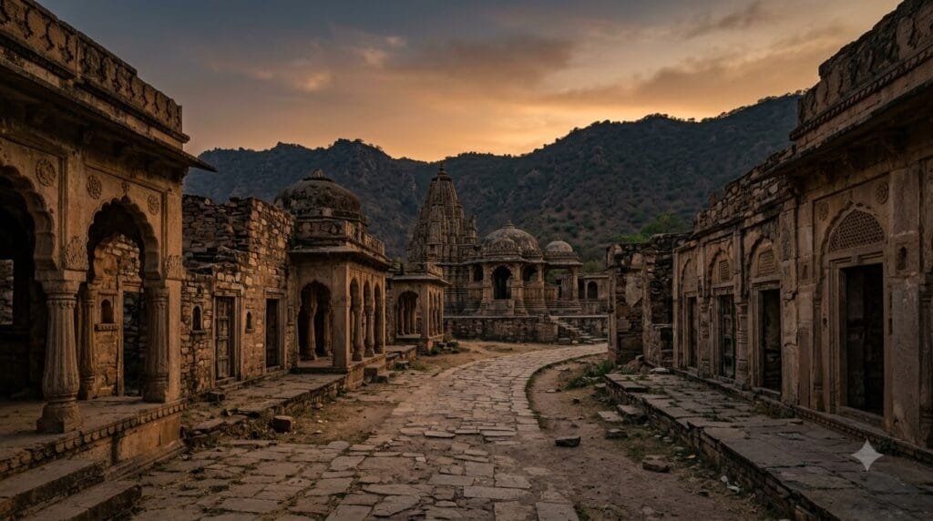 भानगढ़ किले के प्राचीन बाजार और खंडहर
